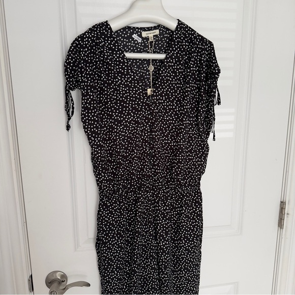 Max Studio black/white polka dot, short sleeve jumpsuit size S - Picture 4 of 8